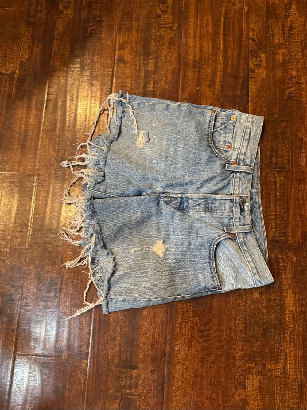 Levi's Light Blue Distressed Cutoff Denim Shorts